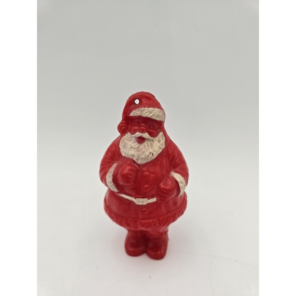 Vintage Rosbro Irwin‎ Style Hard Plastic Santa Candy Container Ornament 1950s